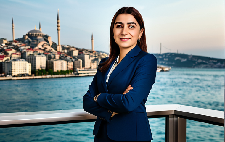 **

"A successful Turkish businesswoman in a modern, modest office setting in Istanbul, Turkey. She is wearing a stylish but appropriate business suit, fully clothed. The background shows a view of the Bosphorus. Professional lighting, safe for work, perfect anatomy, natural pose, appropriate content, family-friendly, professional photography, high quality."

**