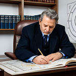 **Prompt:** A professional astrologer in a modest office setting, analyzing a birth chart with planetary alignments visible, wearing professional dress, surrounded by astrological books and charts, safe for work, appropriate content, fully clothed, perfect anatomy, natural proportions, professional photography, high quality.
