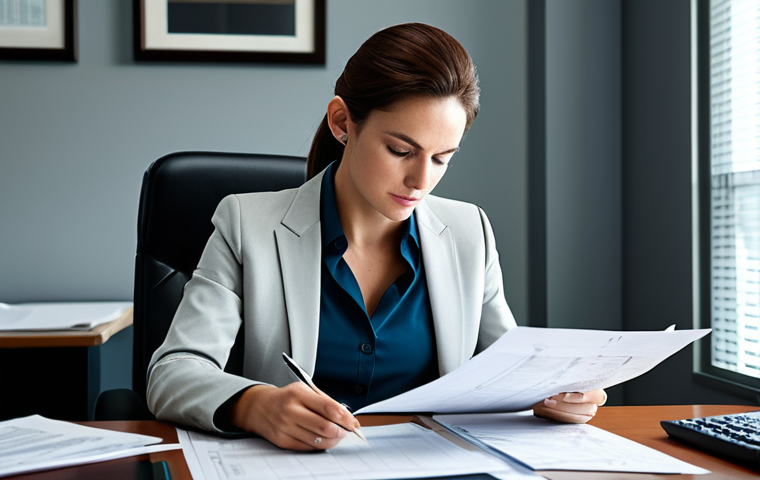 **Prompt:** A determined Capricorn businesswoman in a professional, modest business suit, carefully reviewing financial documents in a well-lit office. Safe for work, appropriate content, fully clothed, perfect anatomy, correct proportions, professional, high resolution.